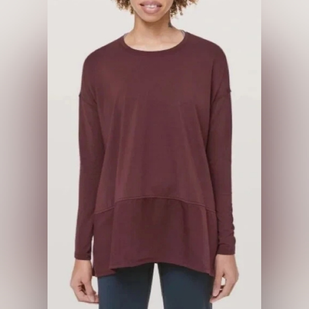 Lululemon Ease Of Mind Long Sleeve In Bordeaux Size S
